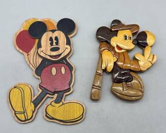 (2) Mickey Mouse Nursery Wall Wooden Plaques