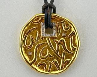 18kt, diamond "Love Health Happiness" pendant by Seidengang SG