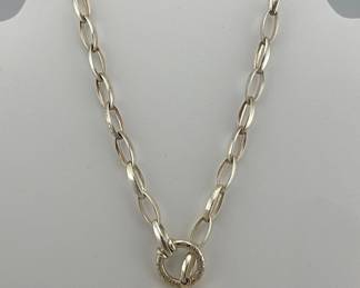 Slane and Slane sterling, diamond accent link necklace