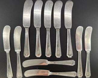 Lot of Gorham Fairfax sterling butter knives