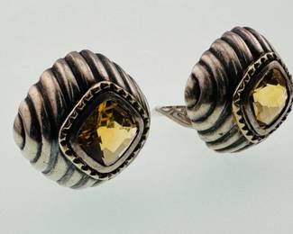 18kt, sterling, citrine clip earrings