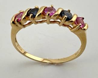 14kt multi colored sapphire ring