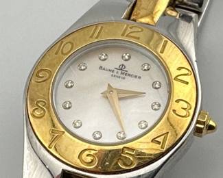 Baume and Mercier Linea stainless steel, 18kt plated ladies watch