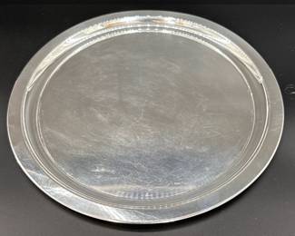 Schwarzschild #311 sterling silver platter with inscription on reverse; 12" Diameter; 458g.