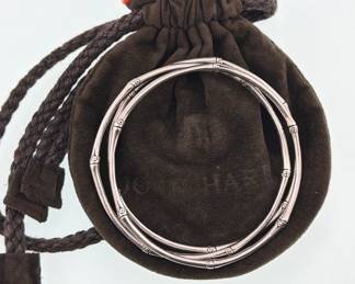 John Hardy trio of sterling bamboo stacking bracelets