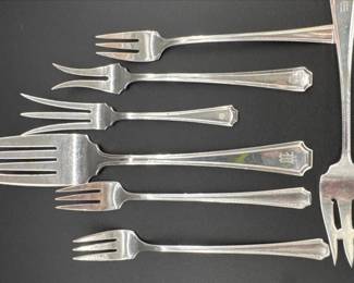 Lot of 7 assorted Gorham Fairfax sterling forks