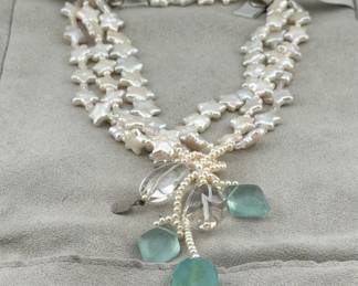 Iridesse Coleman Douglas Pearls for Tiffany tri-strand freshwater pearl necklace