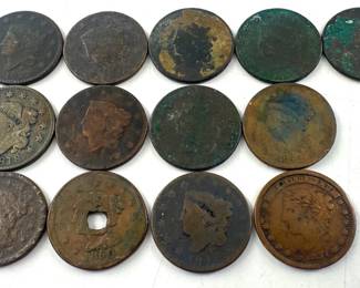 Lot of assorted USA Coronet Head Cent coins