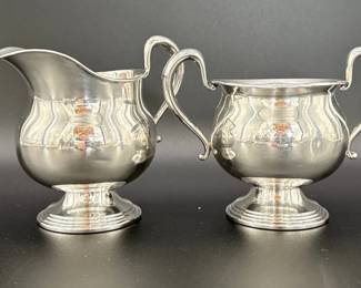 Whiting sterling silver creamer and sugar