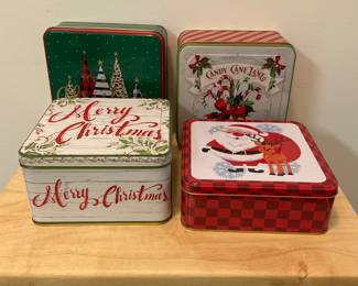 M252  Christmas cookie tins (4) $2