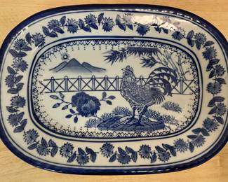 M306 Blue and white small platter $15