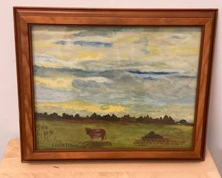 M229. Framed original folk painting by Janice V. Kennedy  $80