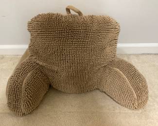 M203. Tan chenille bed rest pillow $8