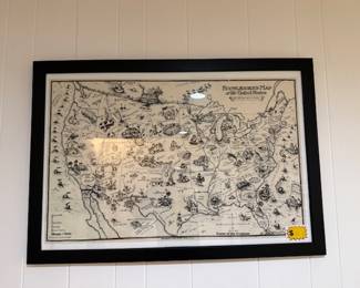 Bootleggers Map of the United States.  Great for hanging near a home bar.  