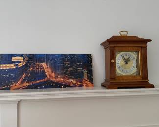 Mantle clock and beautiful Chicago photography
