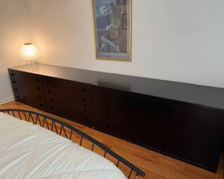 Black Italian wood dresser and cabinet for bedroom.  