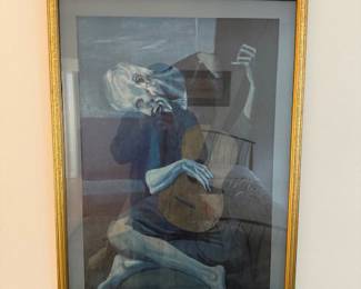 Picasso - The Old Guitarist poster.   Beautiful poster of a painting in the Art Institute