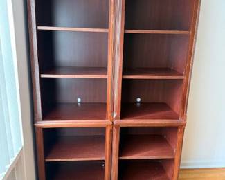 Two Dark Wood Bookshelves