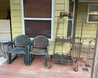 some metal chairs available