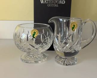 Waterford Crystal Sugar Bowl and Creamer Set