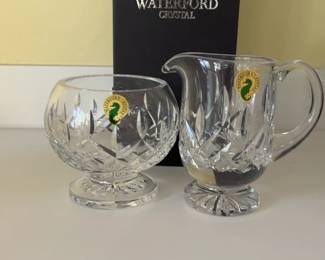 Waterford Crystal Sugar Bowl and Creamer Set