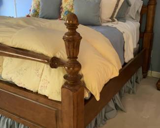 Four Poster Bed Frame & Mattress & Box Spring