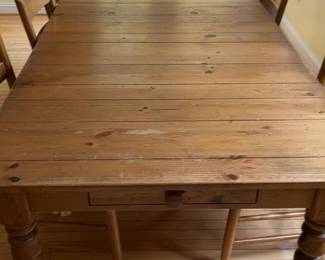 Wooden Kitchen Table with Drawer