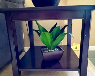 two large wood end table.