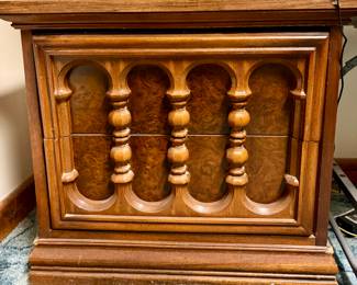 vintage accent two drawer  end table .