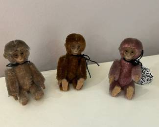 Schuco Mohair Monkeys (one pink)
