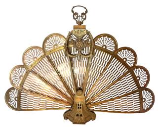 Brass Peacock Fireplace Screen