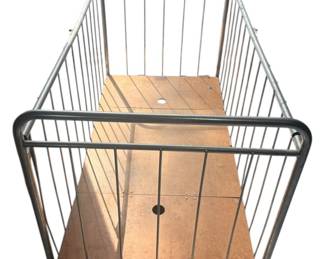 Folding Wooden Metal Laundry Cart