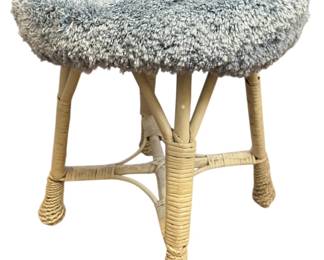 White Wicker Bathroom Stool