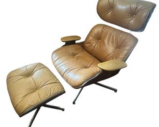 Vintage Lounge Chair with Ottoman