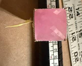 Sterling Silver Size 7 Pink Large Ring New $18.00
