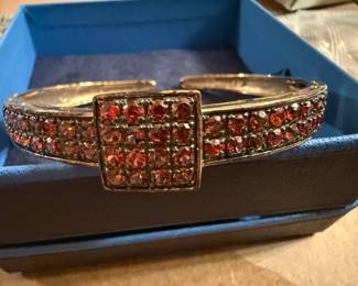 Orange Stone Cuff Bracelet $40.00