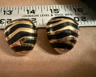 Ciner Striped Clip on Earrings $9.00