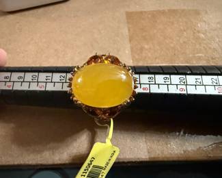 Yellow Stone Sterling Silver Size 7 Ring $18.00