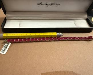 New Sterling Silver Red Stones $65.00