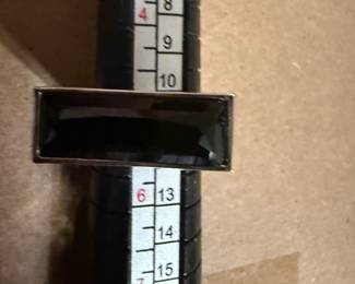 5 Long Black Stone Ring Costume $5.00