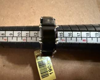 Multi Black Stone Size 6 Sterling Silver Ring $18.00