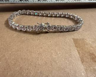Sterling Silver Clear Stone Tennis Bracelet $28.00