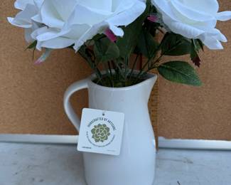 Flora Bunda Pitcher with Faux Flowers $10.00