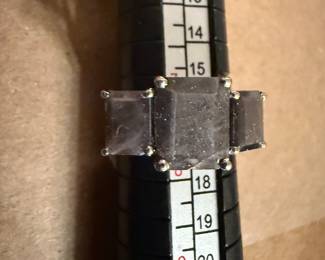 Sterling Silver Gray Stone New Size 7 Ring $18.00