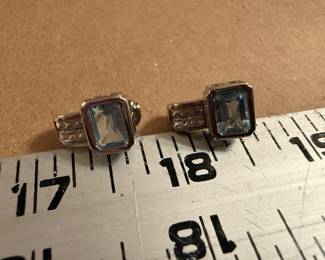 Sterling Silver Blue Stone Earrings $12.00