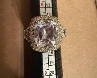 Sterling Silver Clear Stone Ring Size 7.5 $18.00