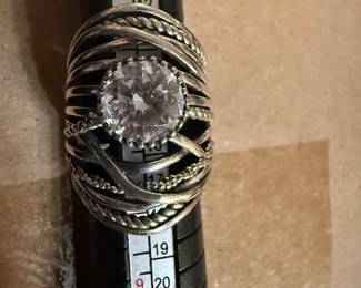 Size 7 Sterling Silver Ring with One Stone $22.00