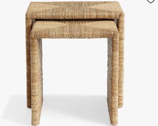 Pottery Barn New Woven Nesting Side Tables $150.00