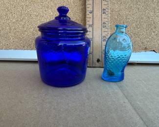 Jennifer Miniature Canister and Fish Bottle $12.00