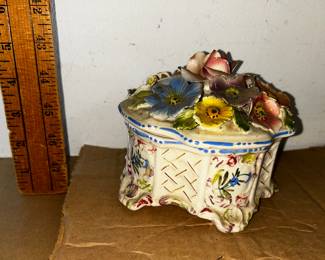 Italy Flower Covered Pot $10.00